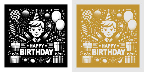 minimal happy birthday card style