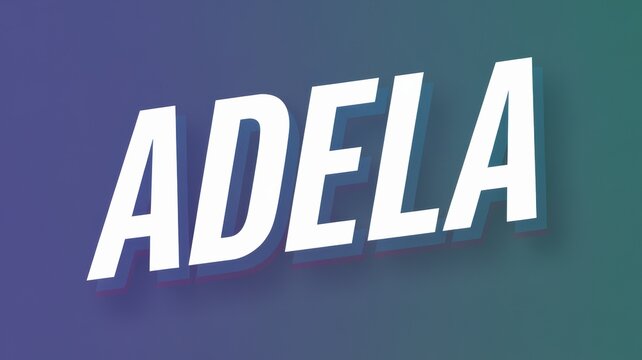 Bold Typography: The Word 'ADELA' on a Gradient Background for Graphic Design Uses