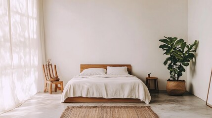 Bright and Minimalist Bedroom with Natural Elements