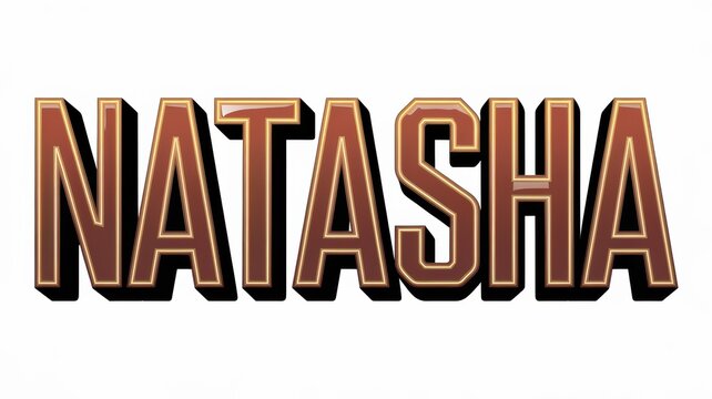 Stylized Typography: Bold Name 'NATASHA' with a Modern Design, Suitable for Branding and Personal Use