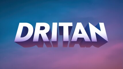 3D Text Design: A vibrant 'DRITAN' with a colorful gradient background, suitable for branding and promotional materials.