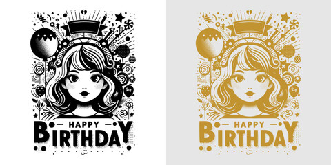 elegant happy birthday card