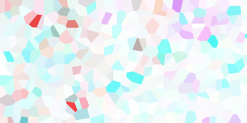 Multicolor Broken Stained Glass Background with White lines. Voronoi diagram background. Seamless pattern shapes vector Vintage Illustration background. Geometric Retro tiles pattern.