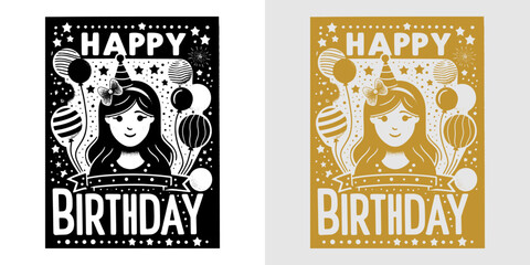 happy birthday card with party hat