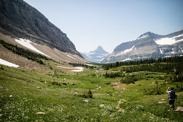 Siyeh bend from the Siyeh Pass Trail at Glacier national park, Montana, USA.