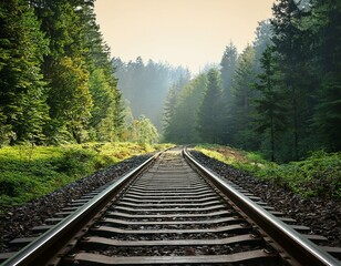 railroad tracks in the forest