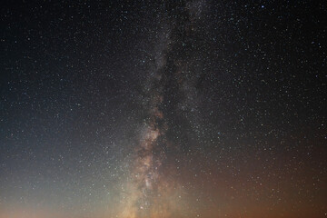 Beautiful starry night sky with bright milky way.Astronomical background.