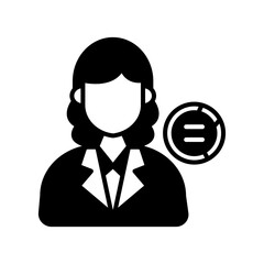 Data Scientist Glyph Icon, Vector illustration