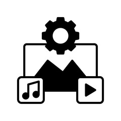 Multimedia Glyph Icon, Vector illustration