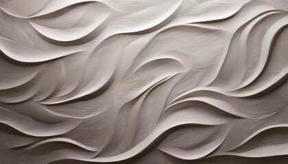 Fototapeta premium Intricate Flowing Abstract Relief with Organic Leaf Inspired Patterns and Curved Textures, Ideal for Elegant Wall Art, Modern Interior Design, and Calming Nature-Inspired Decorative Backdrops