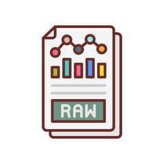 Raw Data Filled Icons , Vector illustration