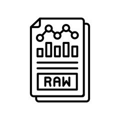 Raw Data Outline Icon, Vector illustration