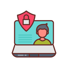 Data Privacy Filled Icons , Vector illustration