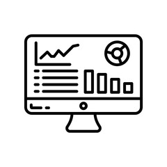 Web Analytics Outline Icon, Vector illustration