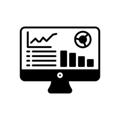 Web Analytics Glyph Icon, Vector illustration
