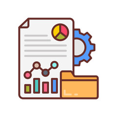 Data Management Filled Icons , Vector illustration