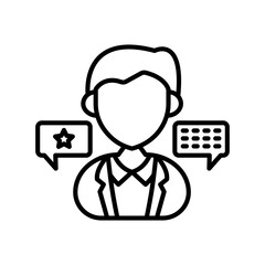 Customer Feedback Outline Icon, Vector illustration