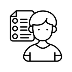 Customer Data Outline Icon, Vector illustration
