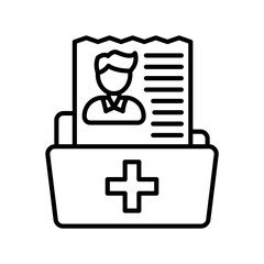 Health Data Outline Icon, Vector illustration