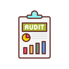 Data Audit Filled Icons , Vector illustration