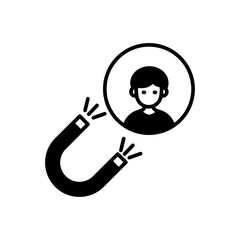 Customer Retention Glyph Icon, Vector illustration