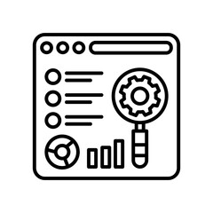 Web Statistics Outline Icon, Vector illustration