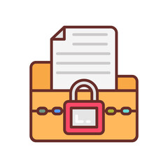 Condential Report Filled Icons , Vector illustration