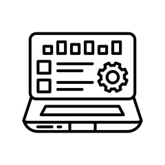 Data Monitoring Outline Icon, Vector illustration