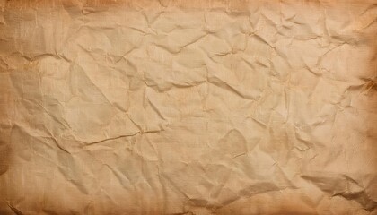 Obraz premium Aged and Crumpled Parchment Paper Texture with Detailed Wrinkles, Natural Discoloration, Vintage Patina Perfect for Antique Themed Designs, Historical Projects, and Rustic Backgrounds