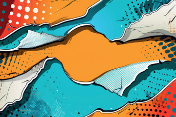 Fototapeta premium Vibrant torn paper pop art