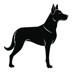 create a dog silhouette vector with a white background