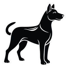 create a dog silhouette vector with a white background