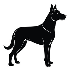create a dog silhouette vector with a white background
