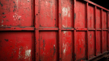 A diligent capture of a rusty vintage red train car showing detailed patina and metal textures, combining elements of age and industrial aesthetic.