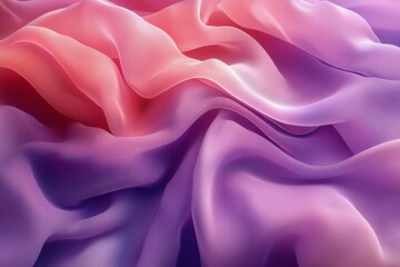 Fototapeta premium Colorful flowing fabric with elegant waves and soft gradients in hues of pink and purple