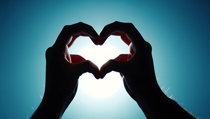 Fototapeta premium hands form heart shape paper cut