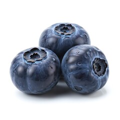 Obraz premium Fresh and Appetizing Blueberries in Full Detail Macro Shot on Pristine White Background