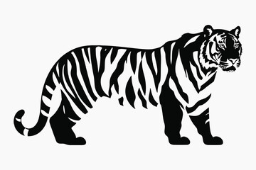 Majestic tiger silhouette art