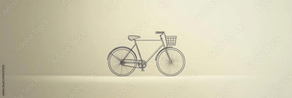 Poster the design showcases a sleek bicycle with a basket, emphasizing simplicity and promoting sustainable