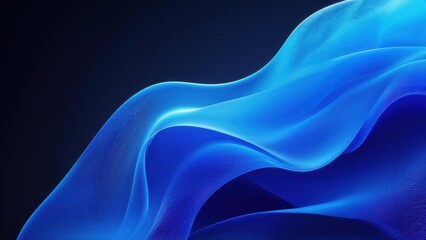 Obraz premium A smooth, flowing abstract design in vibrant blue hues.