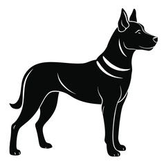 create a dog silhouette vector with a white background