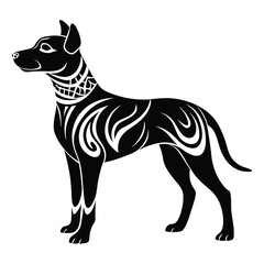 create a dog silhouette vector with a white background