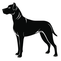 create a dog silhouette vector with white background