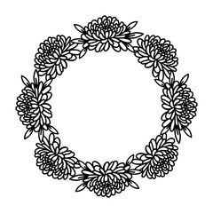 Autumn wreath, black on a white background. Template for laser cutting. 