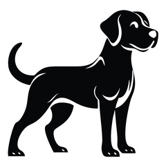 create a dog silhouette vector with white background