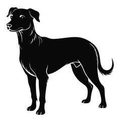 create a dog silhouette vector with a white background