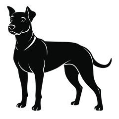 create a dog silhouette vector with white background