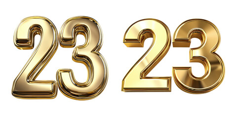 Gold Number 23 in 3D