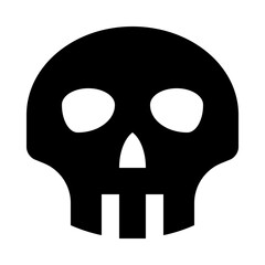 Skeleton Skull Head Solid Icon