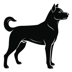 create a dog silhouette vector with white background